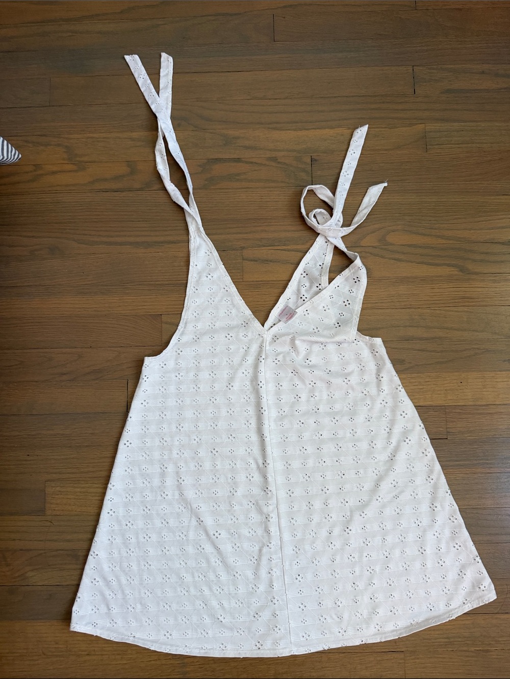 Xhilaration White Eyelet Tie-Shoulder Swim Coverup